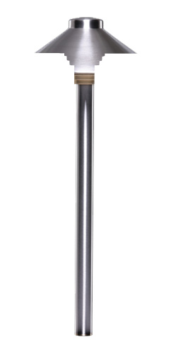 Sollos Traditional Path Light-7.5" Hat-18" Stem-Stainless Steel-Fixture Only