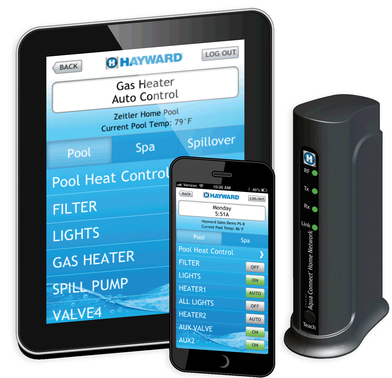 AquaConnect Home Network Device - ProLogic, AquaPlus v4.20 or higher. AquaRight Pro v1.2 or higher.