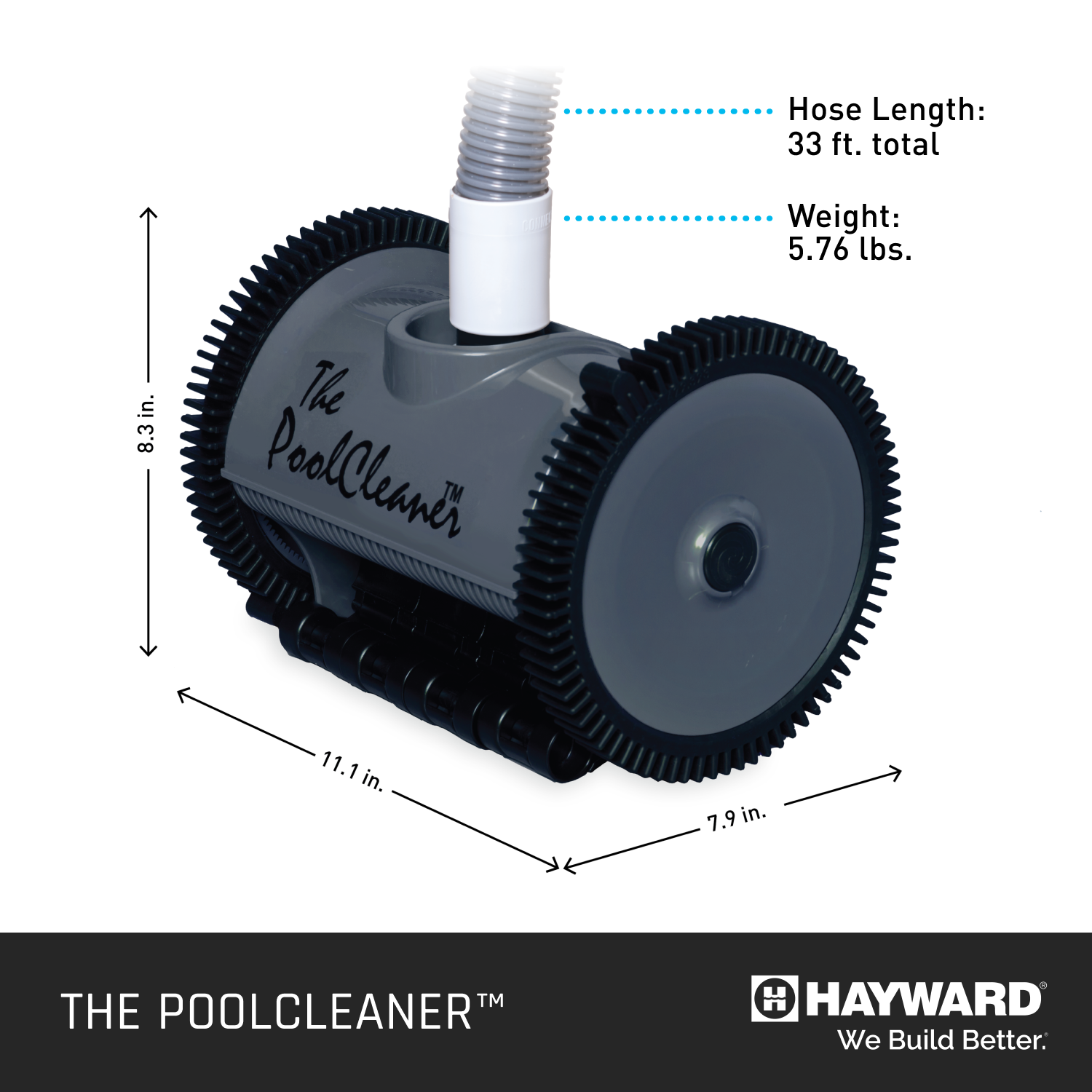 The PoolCleaner 2-Wheel Suction Cleaner, Limited Edition Gray