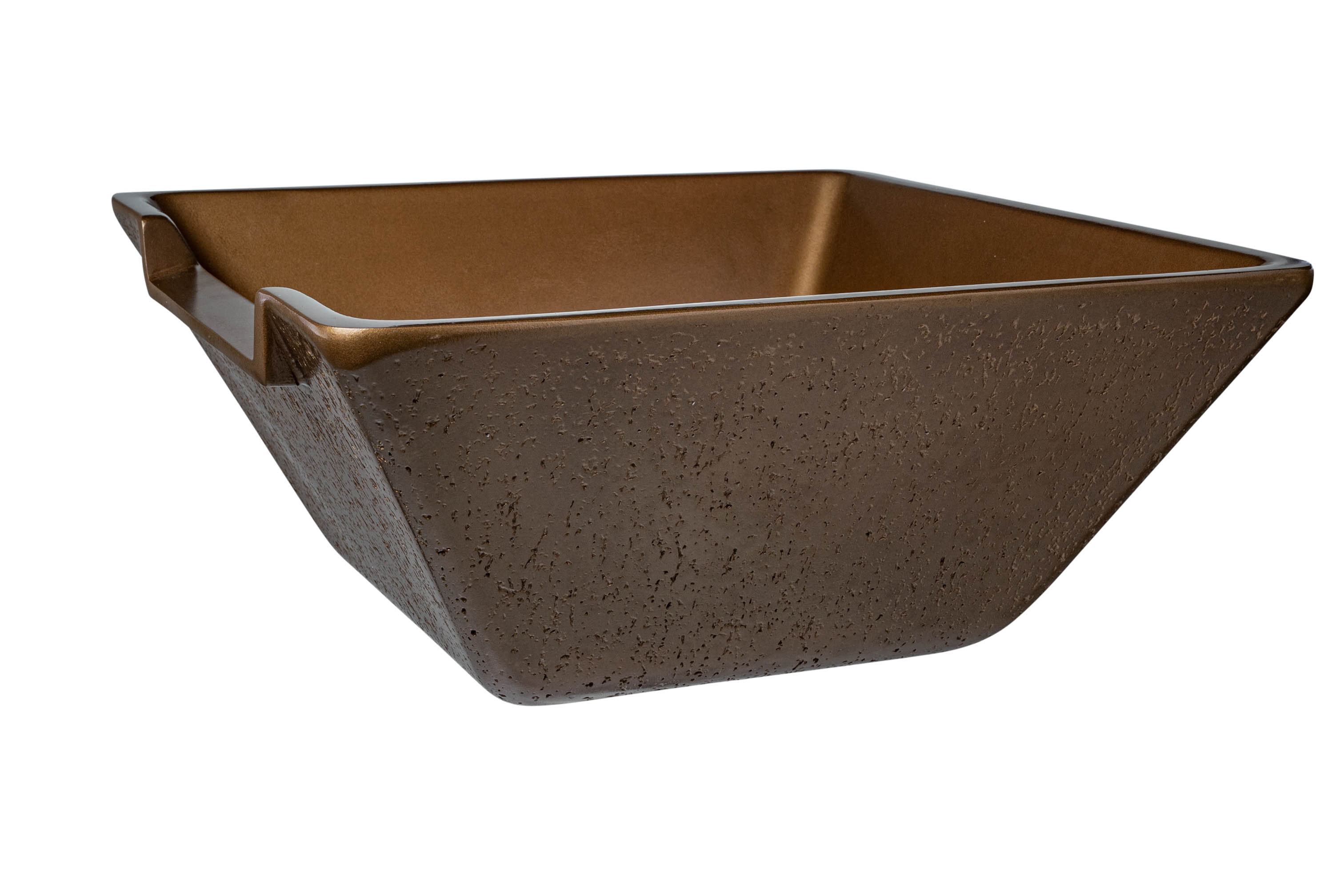 LED WaterBowls Resin - Square Bronze