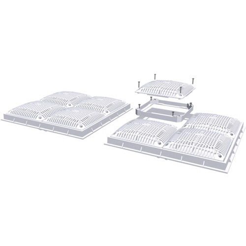 High Flow Drain Cover & Inner/Outer Frame - 18" x 18" (2 pack) (Open Line)