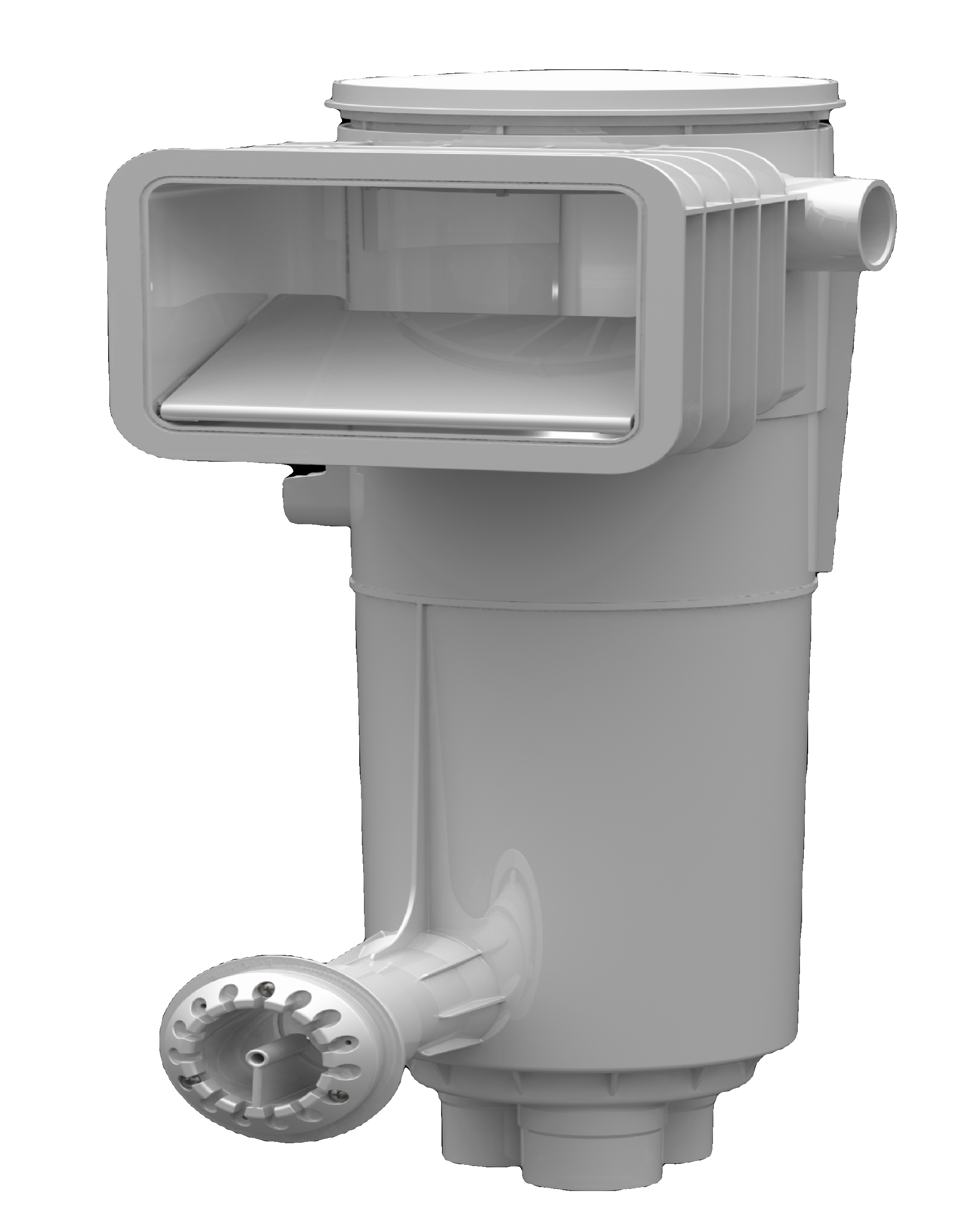 ParaskimV Venturi Skimmer Without Deck Ring & Lid, Includes Return Guard Assembly, White Throat (Concrete Pools) (Open Line)