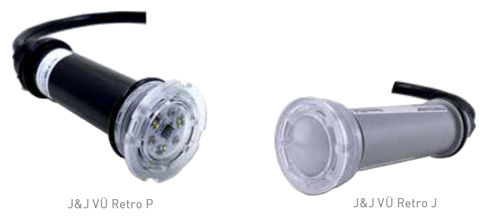 12V-J&J Electronics VÜ Retro-J LED Light-19W-RGBW-100' Cord (Open Line)