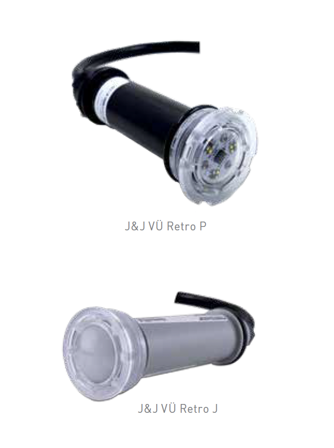12V-J&J Electronics VÜ Retro-J LED Light-19W-RGBW-100' Cord (Open Line)