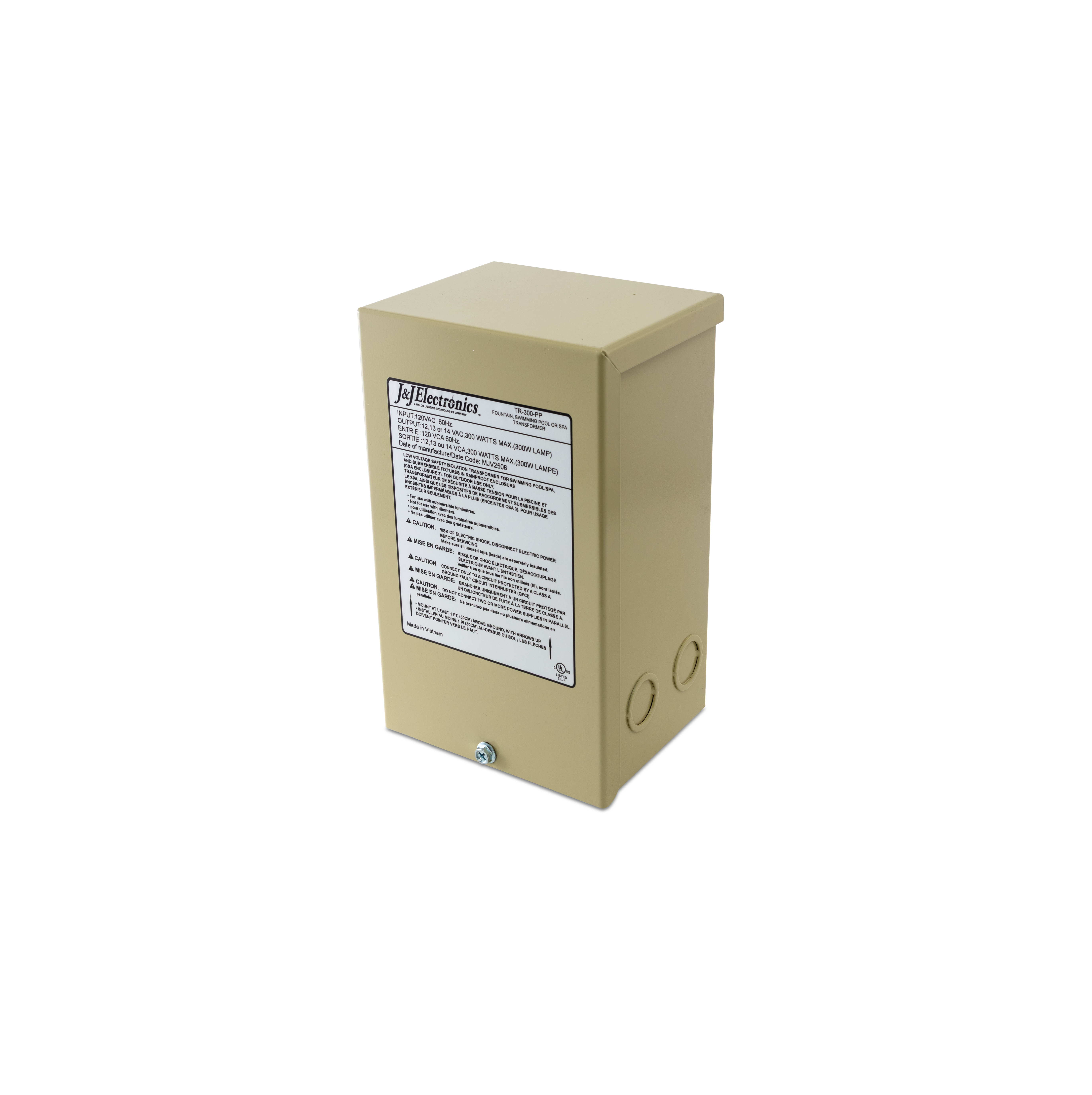J&J Electronics Low-Voltage Transformer, 12-14V, 100W
