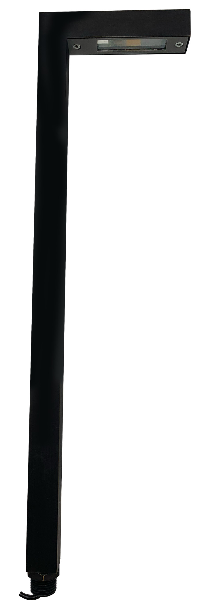 Éclairage de chemin à angle droit Sollos P90-tige de 20 po-laiton antique-luminaire seulement