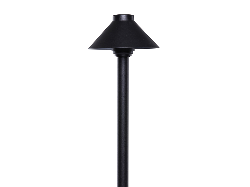 Sollos Straight Path Light-5.5" Hat-12" Stem-Textured Black-20W Equiv-JC3 LED-3000K (Open Line)