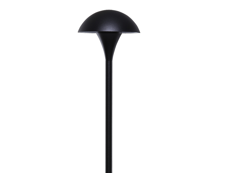 Sollos Mushroom Path Light-5" Hat-15" Stem-Textured Black-20W Equiv-JC3 LED-3000K (Open Line)