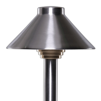 Sollos Traditional Path Light-4" Hat-12" Stem-Stainless Steel-Fixture Only (Open Line)