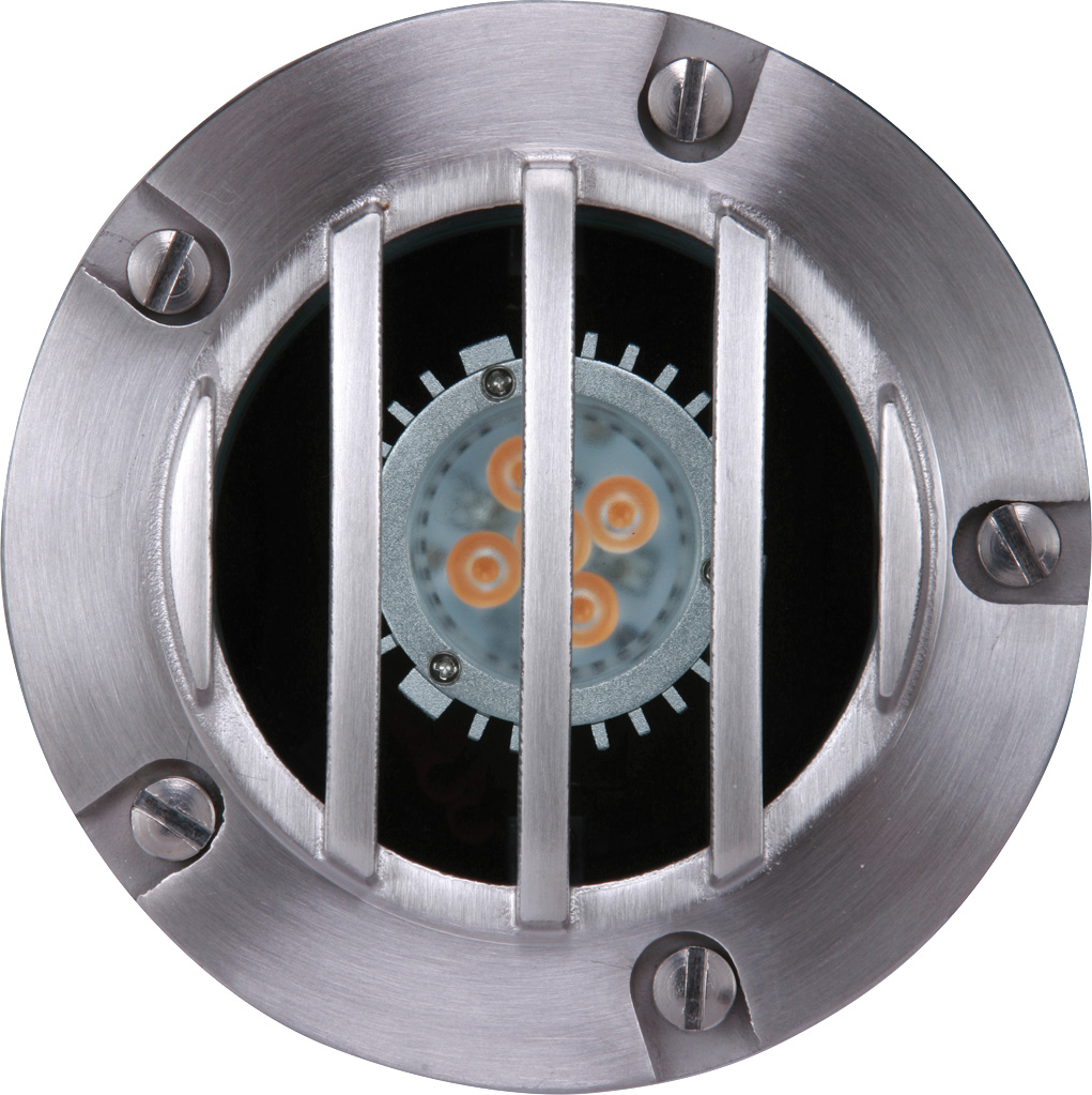 Sollos In-Ground Light with Rock Guard-Stainless Steel-Fixture Only (Open Line)