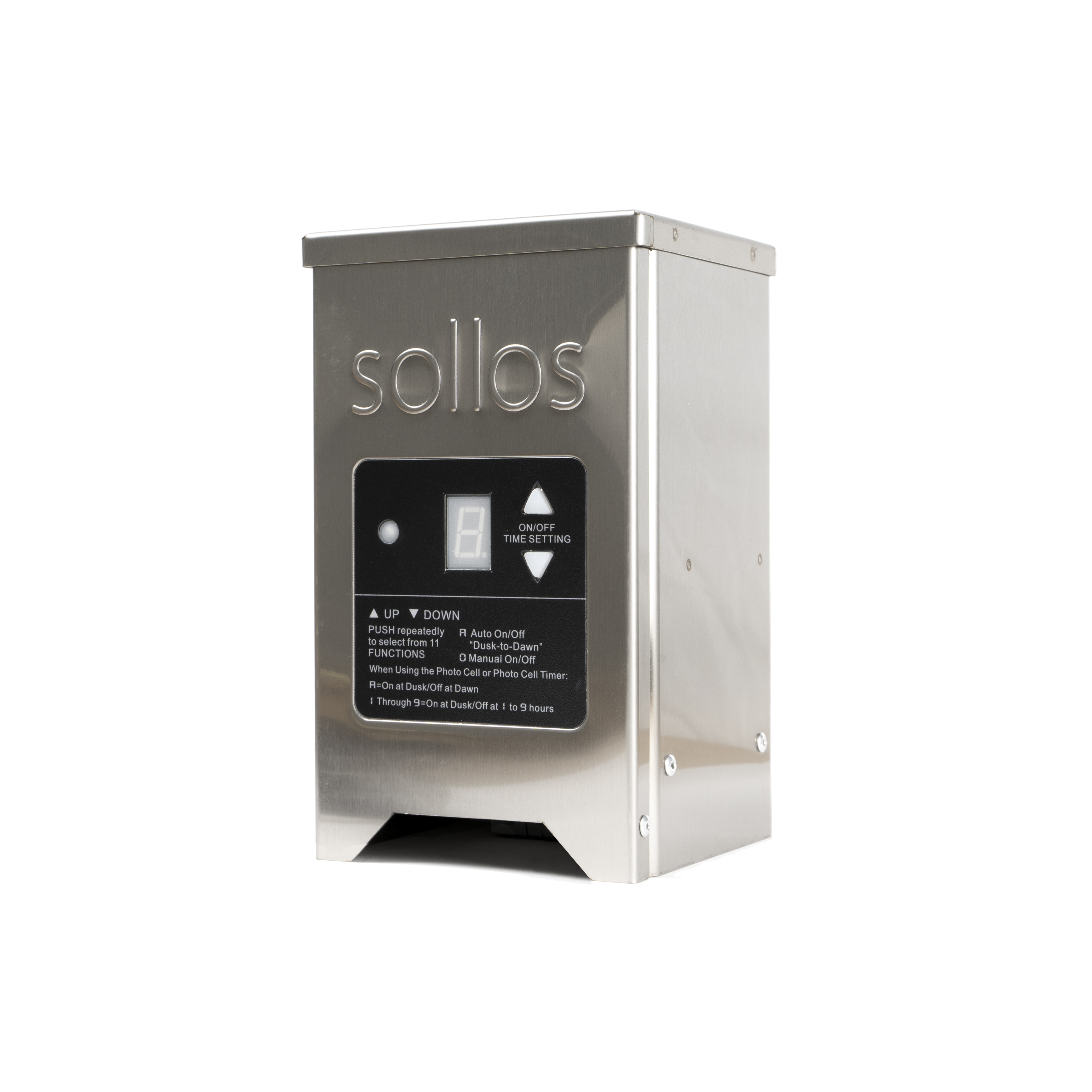 Sollos Integrated Series Transformer-Stainless Steel-With Photocell and Timer-150W