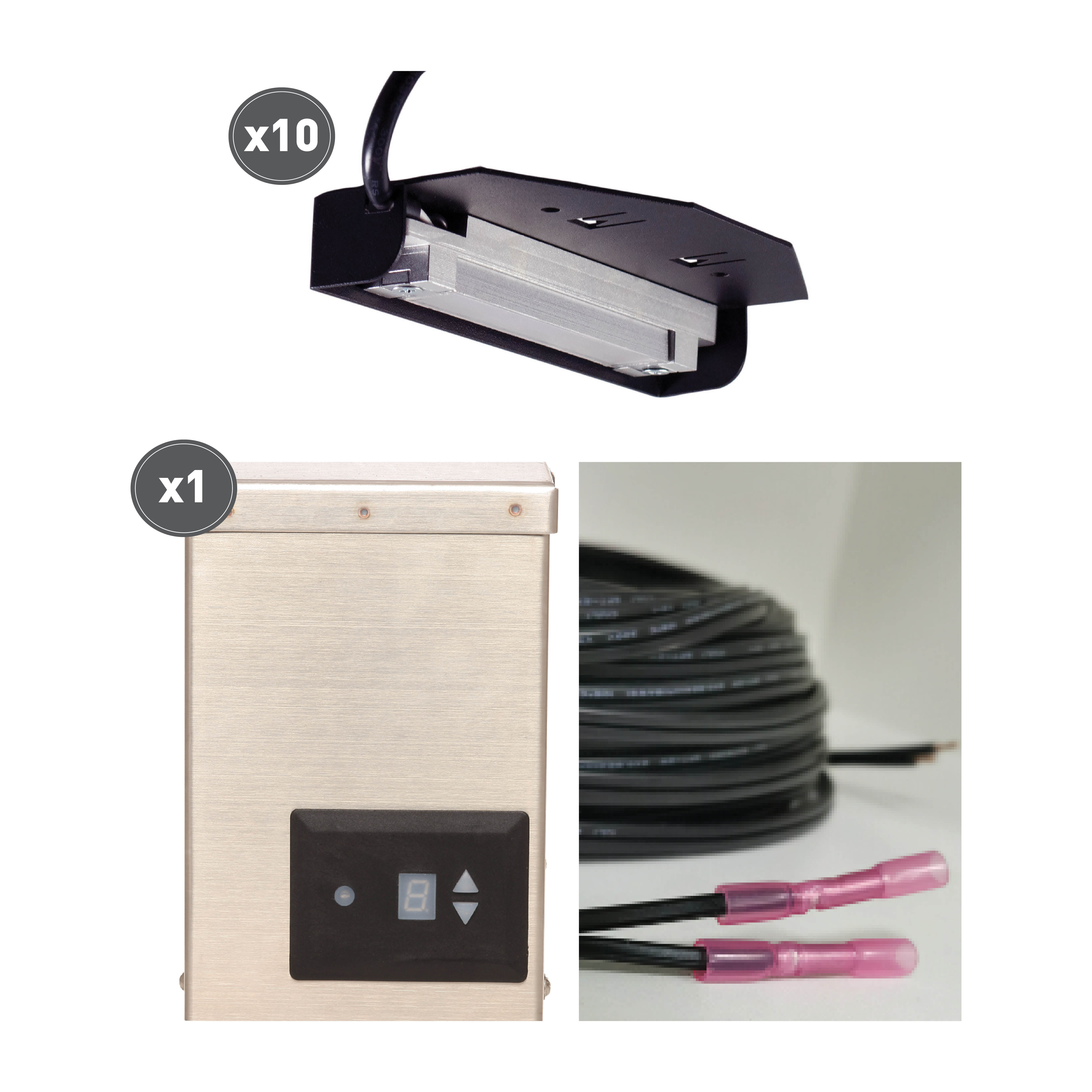 Sollos Ledge Light Kit - Textured Bronze - Includes Transformer, Cable, and Splicing Tool