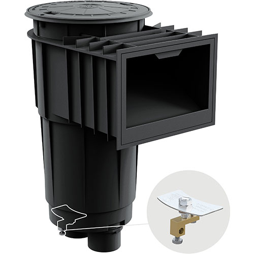SkimMaster Round Skimmer - 2" SKT x 2 1⁄2" SPIG - 4.5" Throat, Black (Open Line)