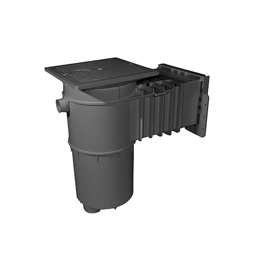 1 1⁄2" FIP Auto-Skim Square Skimmer for Vinyl/Fiberglass - Dark Gray (incl Outside Mount) (Open Line)