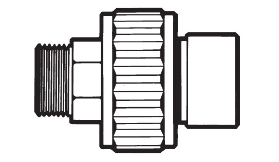 Self-Aligning Male/Female Union - 1 1⁄2" MIP x 1 1⁄2" SKT (Open Line)