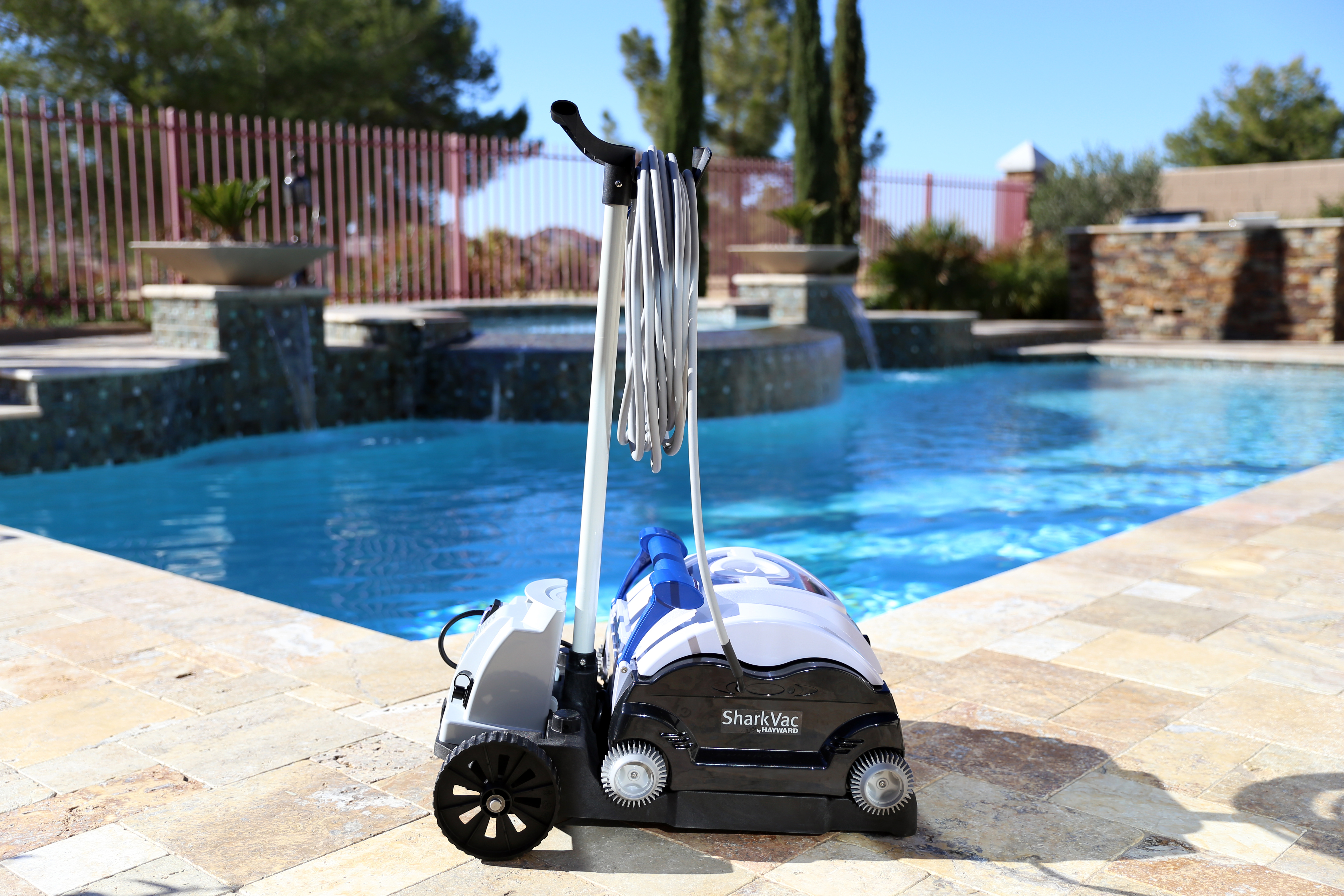 SharkVac Automatic Robotic Pool Cleaner with Caddy Cart (Open Line)
