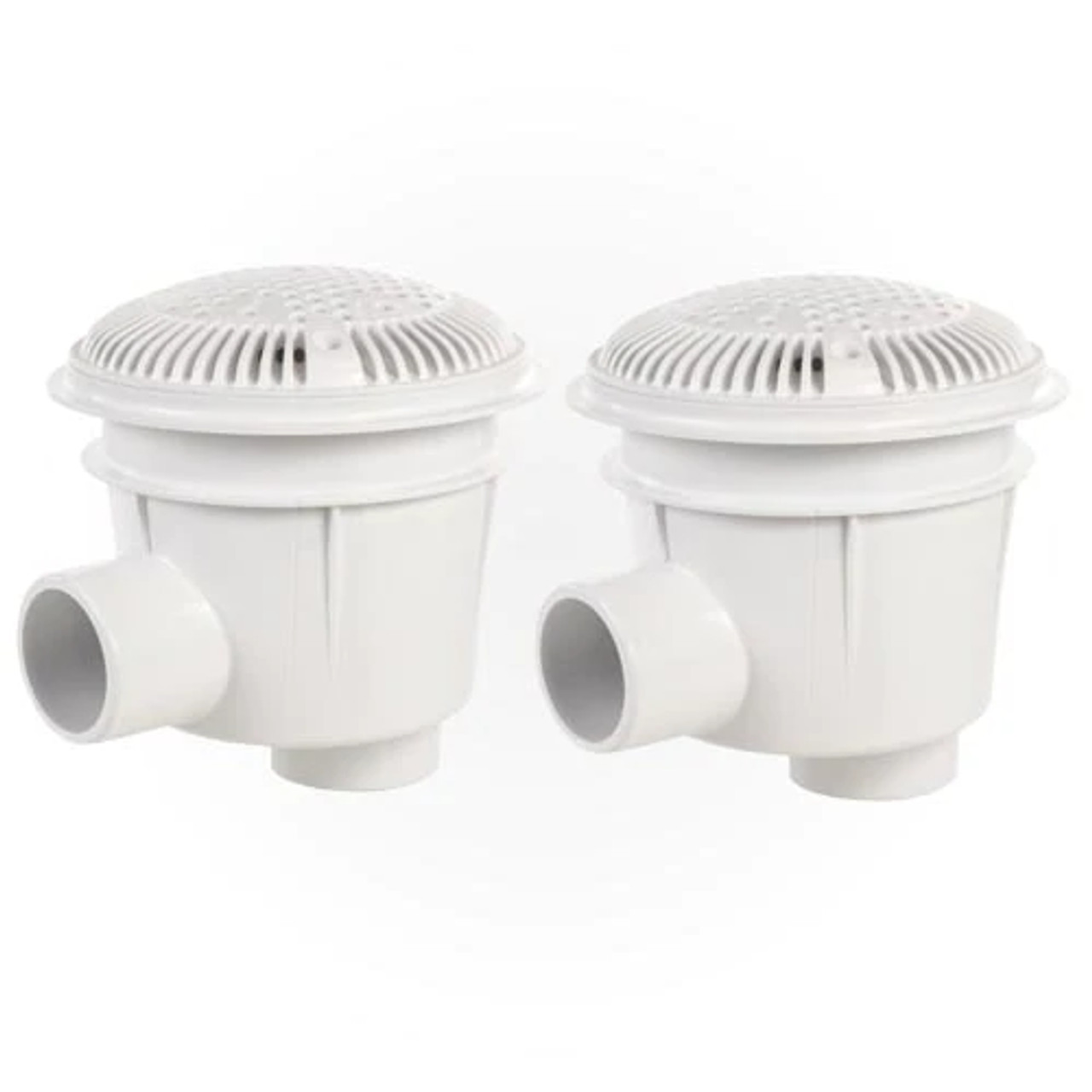 8" Suction Outlet Round w/Adj Plaster Collar - 2" SKT x 2" FIP - White (Open Line)
